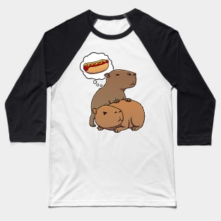 Capybara hungry for Hotdogs Baseball T-Shirt